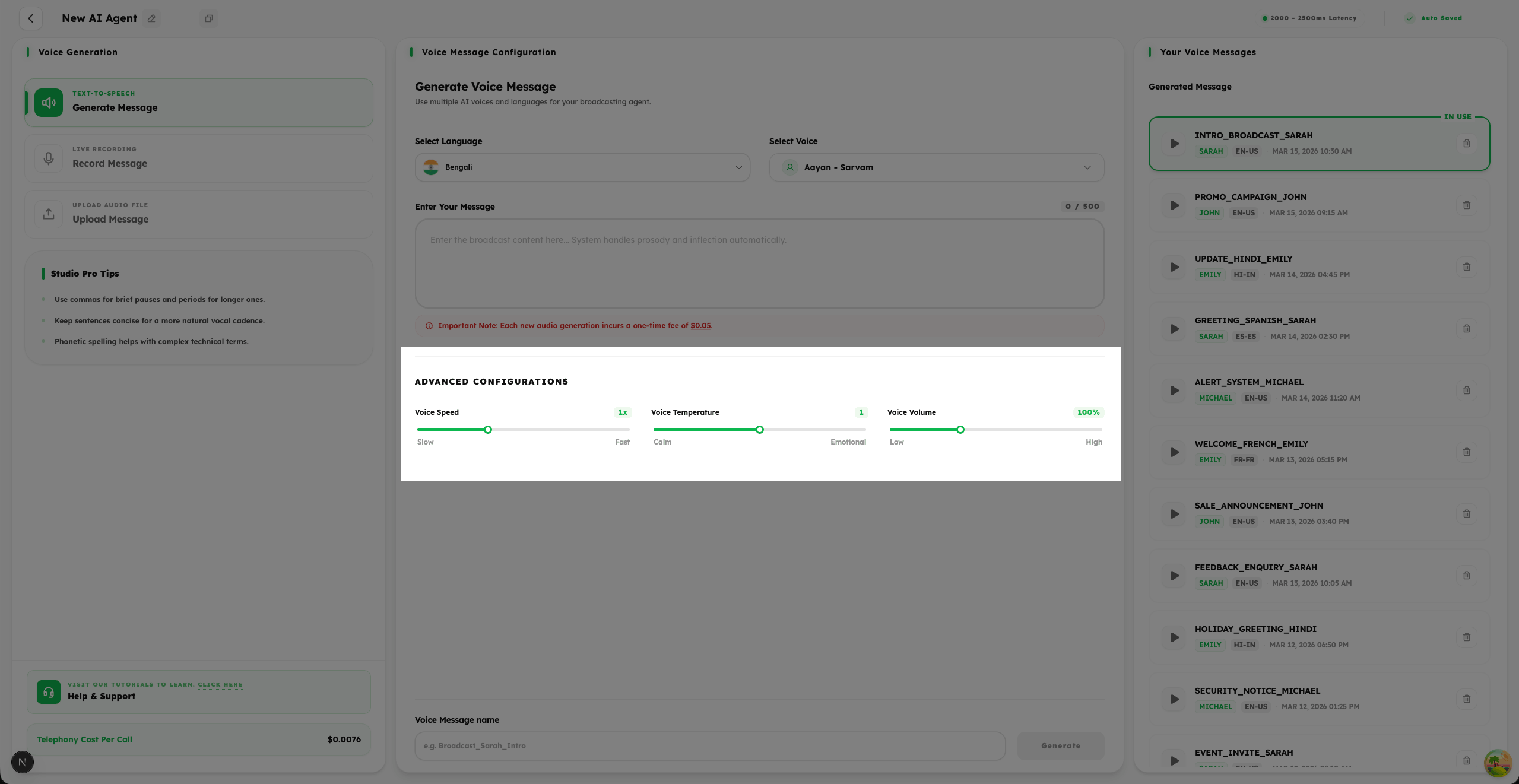 Step 4: Advanced Voice Configuration
