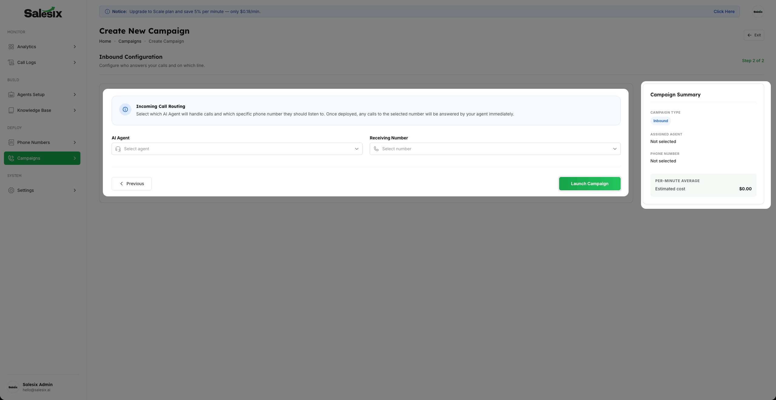 Settings & Estimation